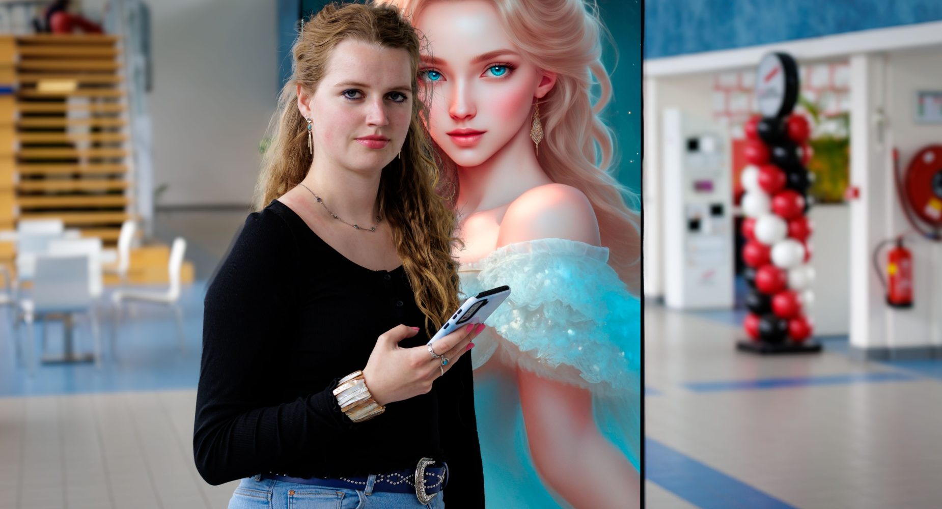 Chantal Lamers met haar AI-genereerde alter ego