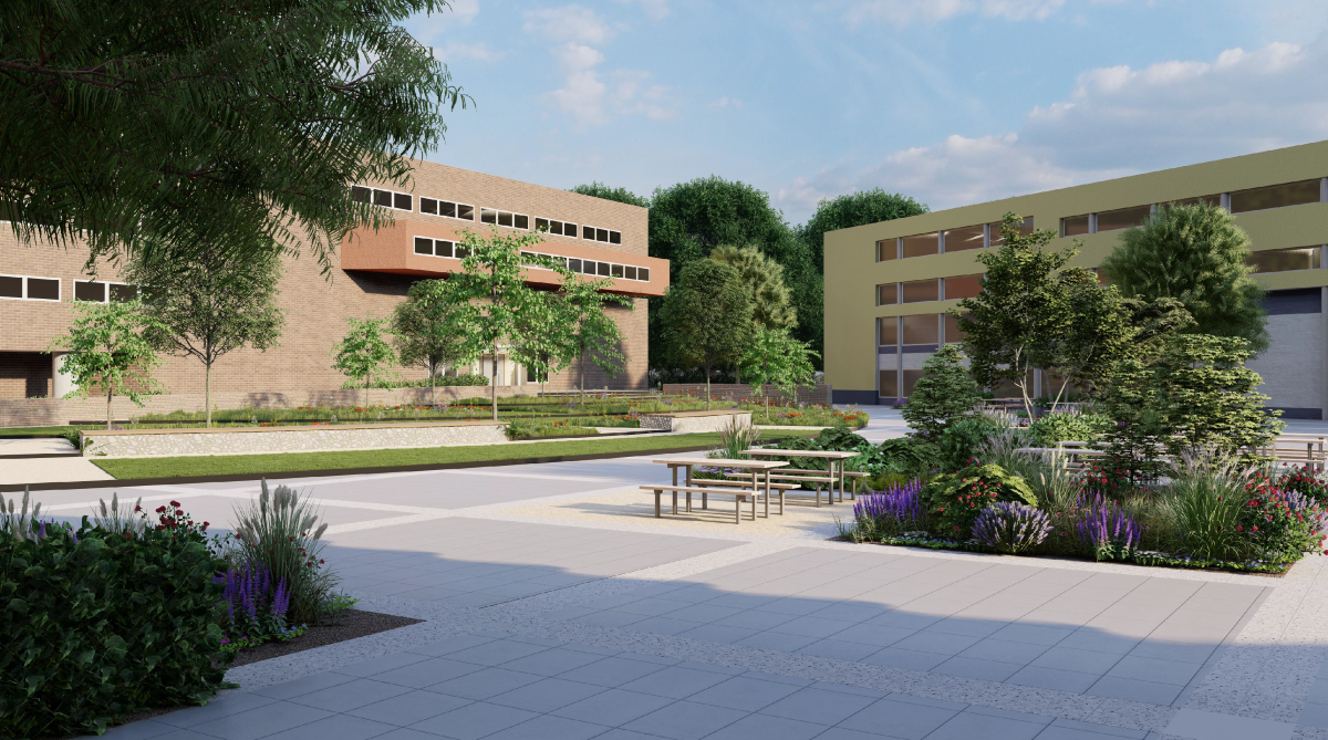 Ontwerptekening HAN Circular Square, vanuit Ruitenberglaan 31